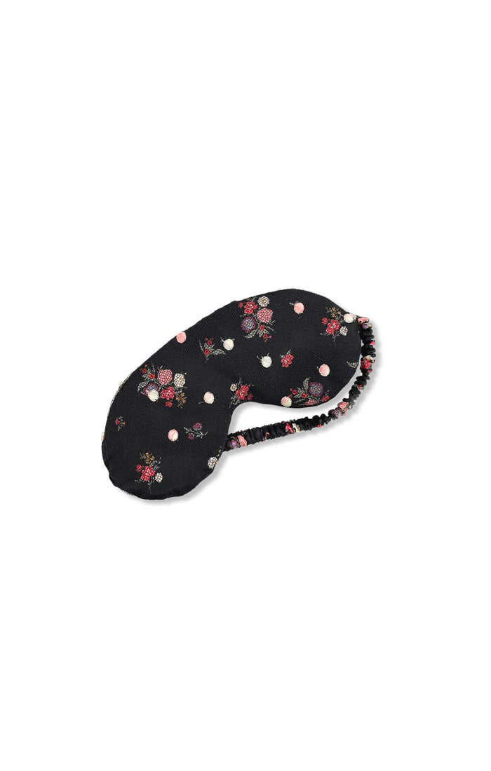 Dotted lace and silk sleep mask eye pillow for travel and dreaming for a bachelorette or bridal gift for luxury naps.