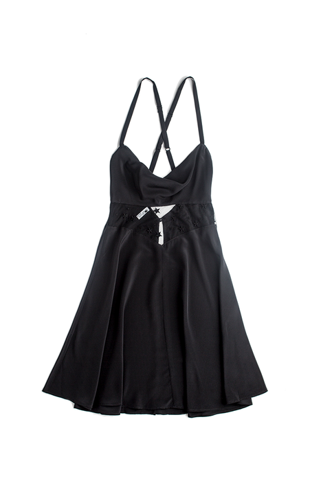 Jet Short Gown | Black Silk Slip Dress – Evgenia LLC