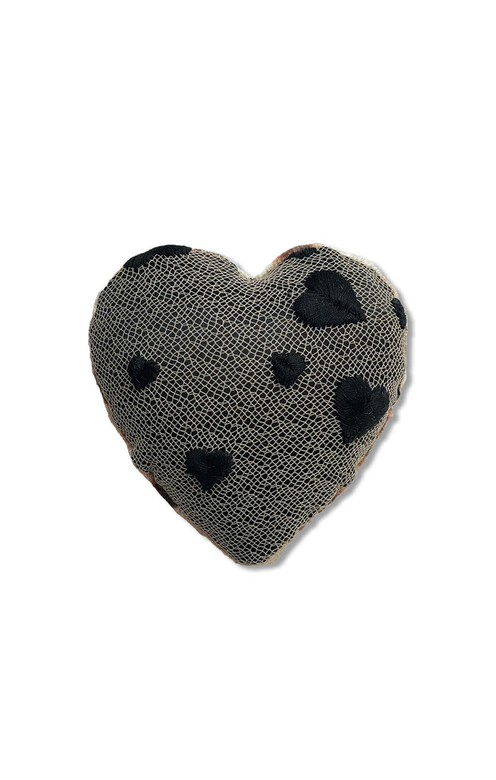 Black heart and leopard velvet lavender sachet scented homestead gift for lingerie drawer and trousseau