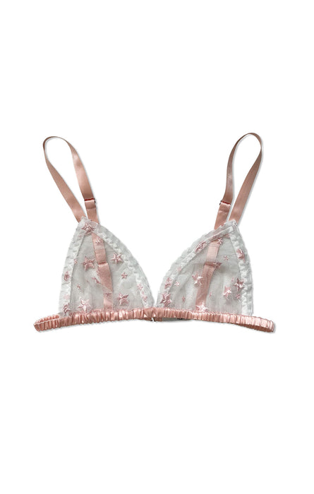 Triangle bralette in French lace PEONY