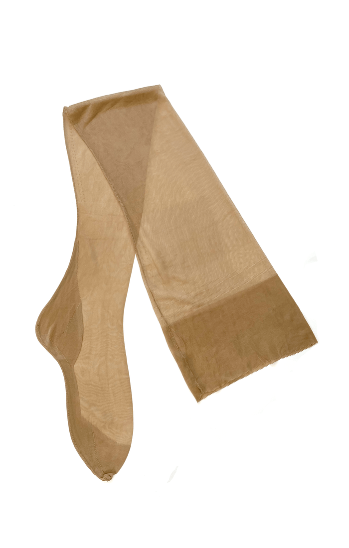 beige fully fashioned retro pinup stockings burlesque style vintage